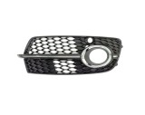 Grila bara protectie, spoiler Audi Q5 (8r), 09.2008-06.2012, model: S-Line, montare fata, stanga, cu rama crom, cu gauri senzori parcare (PDC); cu ga