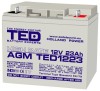 Accu.Pb.12V 23Ah TED F3 surub HR
