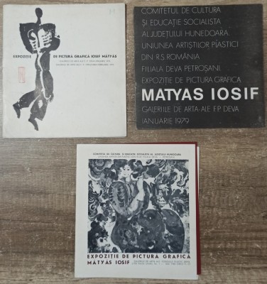 Lot trei brosuri expozitii Iosif Matyas foto