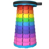 Cumpara ieftin Taburet rotund portabil, retractabil, extensibil cu pliere telescopica pentru camping