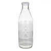 Sticlă cu Filet, Model Dungi, Capacitate 1L, Gri Alb, 27cm, Oem