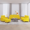 VidaXL Set de canapele cu perne, 4 piese, galben deschis, textil 3201549