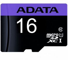 Card memorie AData microSDHC 16GB clasa 10 (fara adaptor) negru cu mov foto