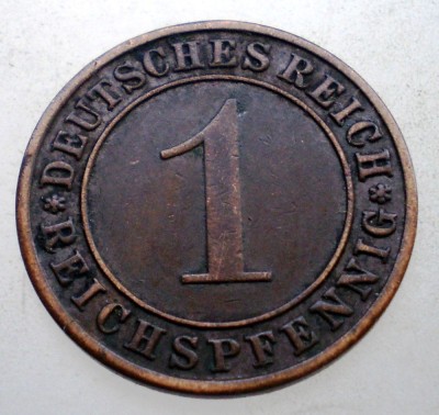 B.292 GERMANIA WEIMAR 1 REICHSPFENNIG 1936 A foto