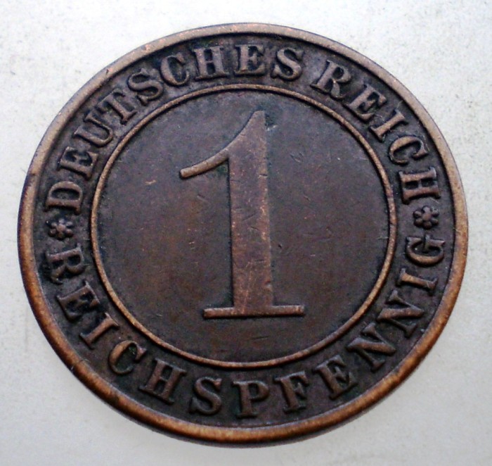 B.292 GERMANIA WEIMAR 1 REICHSPFENNIG 1936 A