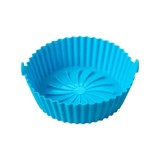 Cos pentru friteuza cu aer, diametru 20 cm, silicon, albastru