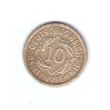 Moneda Germania 10 pfennig 1924 A, stare buna, curata