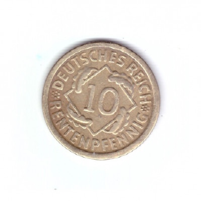 Moneda Germania 10 pfennig 1924 A, stare buna, curata foto