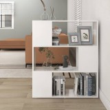 Cumpara ieftin Bibliotecă/Separator cameră, alb extralucios, 80x24x94 cm PAL