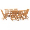 Gossi set mobilier de exterior pliabil, 9 piese, lemn masiv de tec