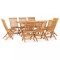 Gossi set mobilier de exterior pliabil, 9 piese, lemn masiv de tec