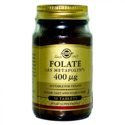 FOLATE (AS METAFOLIN) 400mcg tabs 50tb SOLGAR foto