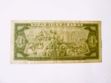 Rara! Cuba 1 Peso 1961,bancnota cu semnatura lui Che Guevara(Presedinte Banca Nationala Cubaneza),vedeti fotografiile.
