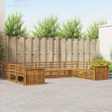 vidaXL Seturi de canapele 9 pcs natural Lemn Solid de Acacia 3374124