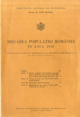 Miscarea Populatiei Romaniei in anul 1938 Sabin Manuila Institutul Statistica foto
