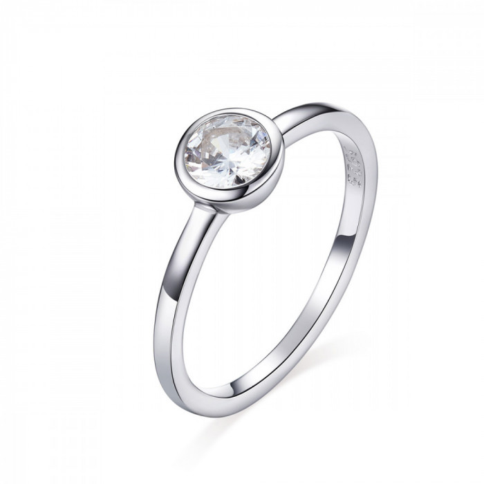 Inel din Argint Round Engagement Crystal, marimea 6