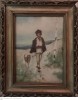 Copie veche Ciobanas de N. Grigorescu 38x31 cm ulei pe panza interbelica