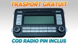 Radio CD MP3 Original VW RCD 300 Grundig Golf 5 Passat B6 Touran 1K0035186AD + Cod Deblocare + Transport Gratuit