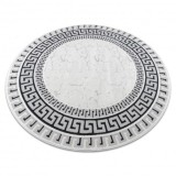 Covor ALLURE 1960 cerc Cheie greacă, cadru - Structural, elegant, glamour alb / gri, cerc 100 cm