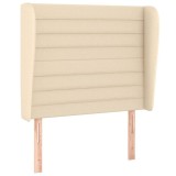 Cumpara ieftin Tablie de pat cu aripioare, crem, 83x23x118/128 cm, textil