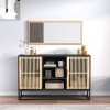 Dulap Gossi negru 105x30x65cm, lemn prelucrat, spatiu depozitare, design clasic, stabil si rezistent, ideal living