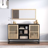 Dulap Gossi negru 105x30x65cm, lemn prelucrat, spatiu depozitare, design clasic, stabil si rezistent, ideal living