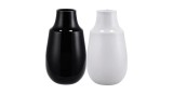 Cumpara ieftin Set 2 vaze flori sticla neagra alba 14,5 x 27 cm