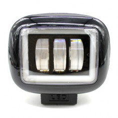 Proiector LED cu angel eyes pentru offroad auto, moto, atv, putere 45W, luminozitate 4000 lumeni