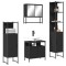 vidaXL Set mobilier de baie, 4 piese, negru, lemn prelucrat 3214705