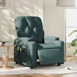 vidaXL Fotoliu electric de masaj rabatabil, verde &icirc;nchis, textil