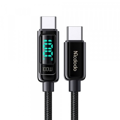 Cablu Date si Incarcare USB-C - USB-C McDodo CA-8820 Display, 100W, 1.2m, Negru foto