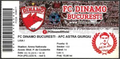 ROM&Acirc;NIA 2015 - BILET MECI DE FOTBAL - LIGA 1 - FC DINAMO BUCUREȘTI - AFC ASTRA GIURGIU - 03.10.2015 (C3)