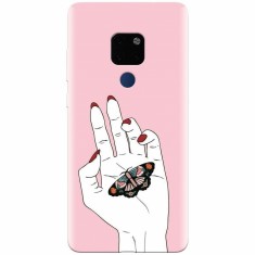 Husa silicon pentru Huawei Mate 20, Butterfly In Hand