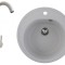 Chiuveta alba de bucatarie Elefant Premium, compozit granit + baterie
