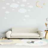 Canapea Copii vidaXL Crem Catifea 100cm, Mini Sofa Confortabila, Cadru Lemn, 3-6 Ani, Sigura si Eleganta