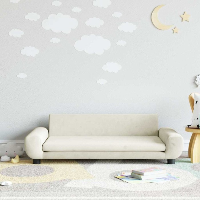 vidaXL Canapea pentru copii, crem, 100x54x33 cm, catifea