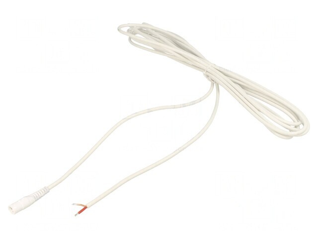 Cablu Alb 5m DC 5,5/2,1 1x1mm2