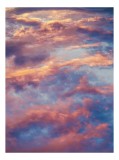 Tablou Canvas, "Cer senin &icirc;n amurg pitoresc", Nori, Roz, Violet, Cer, Apus, Pufos, Lumină, Pastelat, Visător, Calm, 26 x 39 cm, CMCLASS