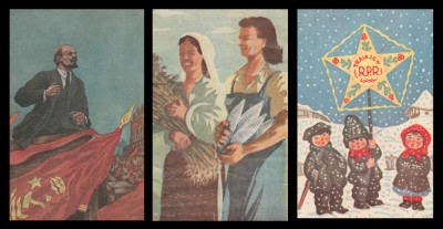 1948 Lot de 3 carti postale ilustrate de propaganda comunista editate de SOTIL foto