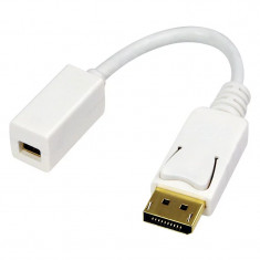 CABLU video LOGILINK adaptor DisplayPort (T) la Mini-DisplayPort (M) 10cm conectori auriti rezolutie maxima Full HD (1920 x 1080) la 60 Hz alb &amp;amp;quot;C foto