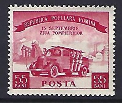 Romania 1955 - LP 394 - Ziua Pompierilor - MNH foto