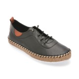 Pantofi EVIDA negri, EVHT301, din piele naturala