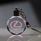 Breloc auto din cristal cu LED - Logo LEXUS