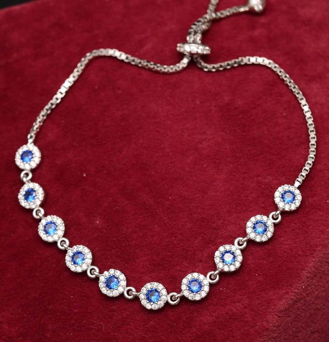 Bratara din argint Blue Eye Crystal Link ARG277C