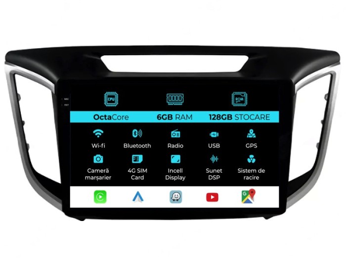 Navigatie Dedicata Hyundai IX25 (2015-2019), 10Inch, 6Gb Ram, 128Gb Stocare, Carplay