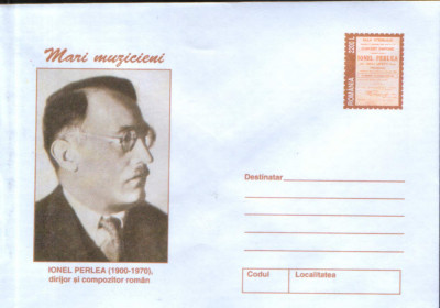 Intreg postal plic nec 2001 - Mari muzicieni -Ionel Perlea dirijor si compozitor foto