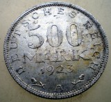 1.127 GERMANIA WEIMAR 500 MARK 1923 A XF, Europa, Aluminiu