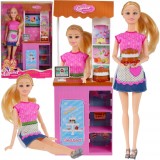 Păpușă cofetar cu tejghea și accesorii &ndash; un set realist pentru copii