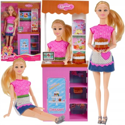 Păpușă cofetar cu tejghea și accesorii &amp;ndash; un set realist pentru copii foto