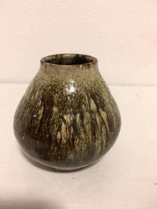 * Vaza ceramica glazurata, arta ceramica, 9 cm inaltime
